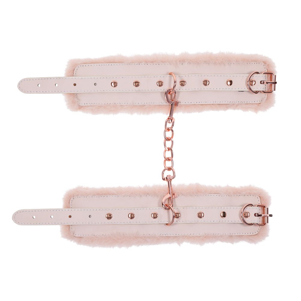 Sex & Mischief Peaches n CreaMe Fur Handcuffs Peach Restraints
